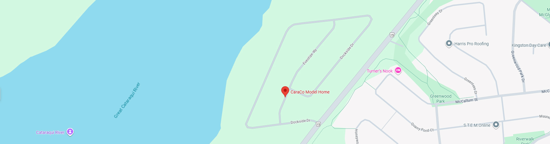 A map of the Riverview Shores neighbourhood.