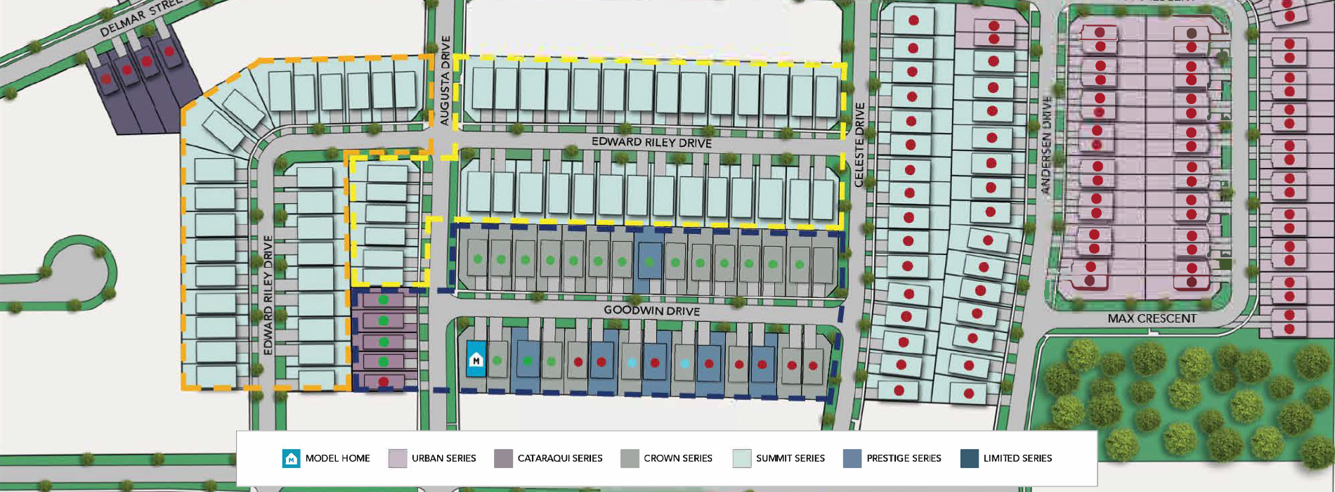 A map of the lots in Trails Edge.