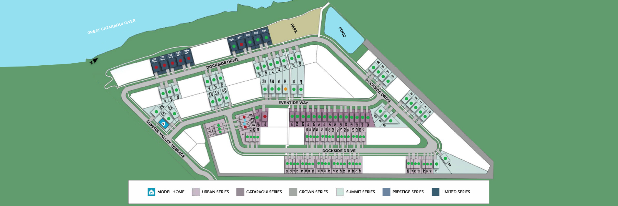 A map of Riverview Shores that shows lot placement.