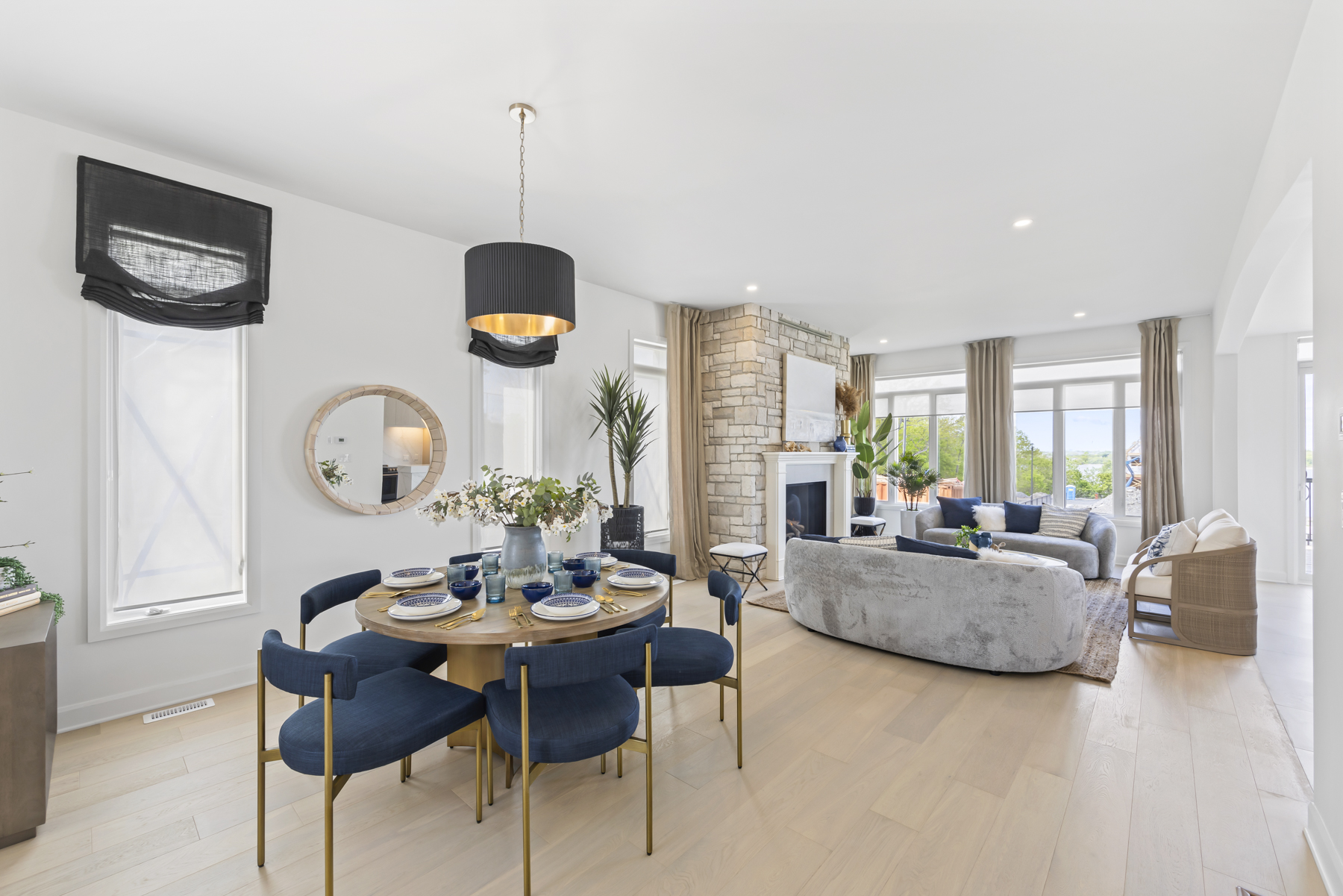 Open concept dining and living room