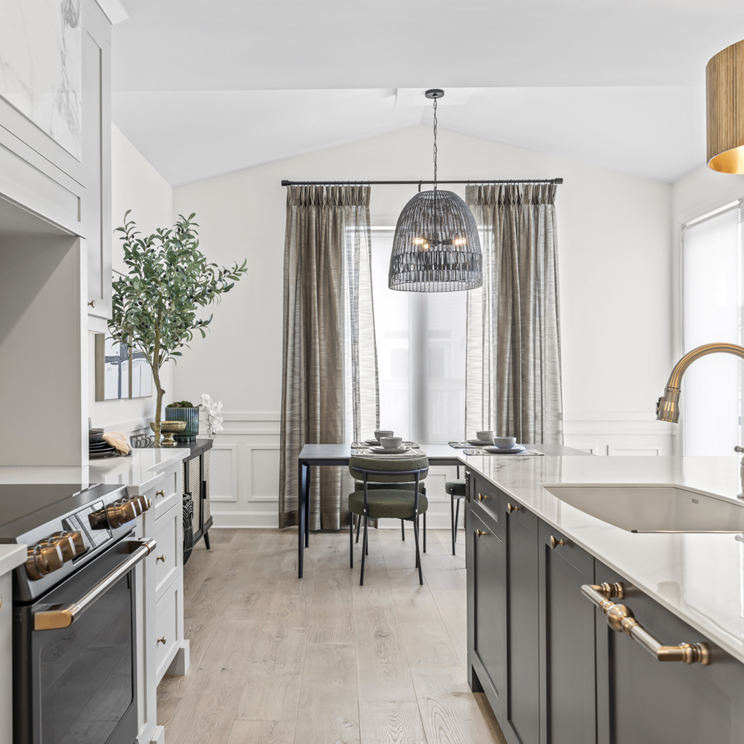 View of dining room from kitchen