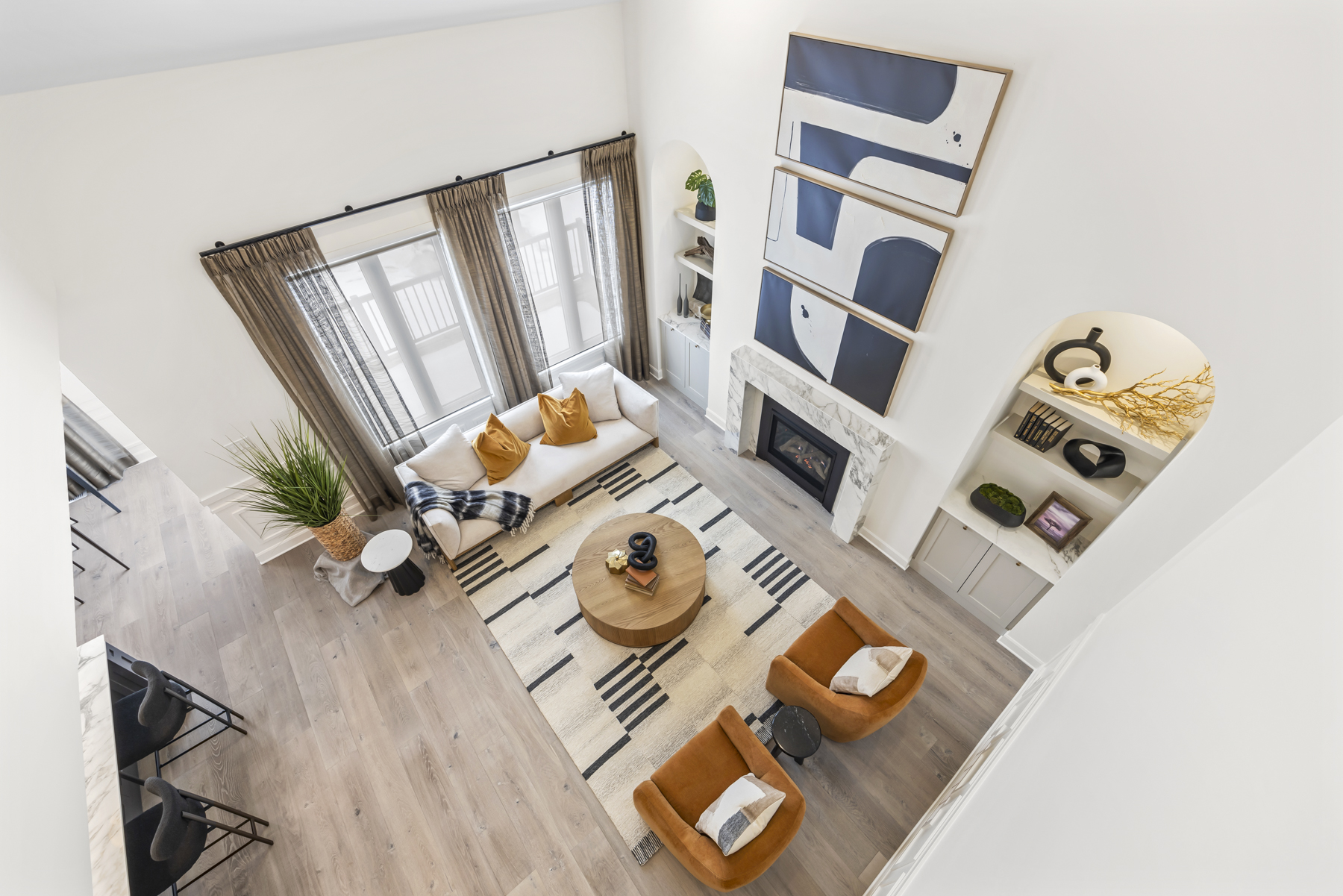 View of livingroom from second floor