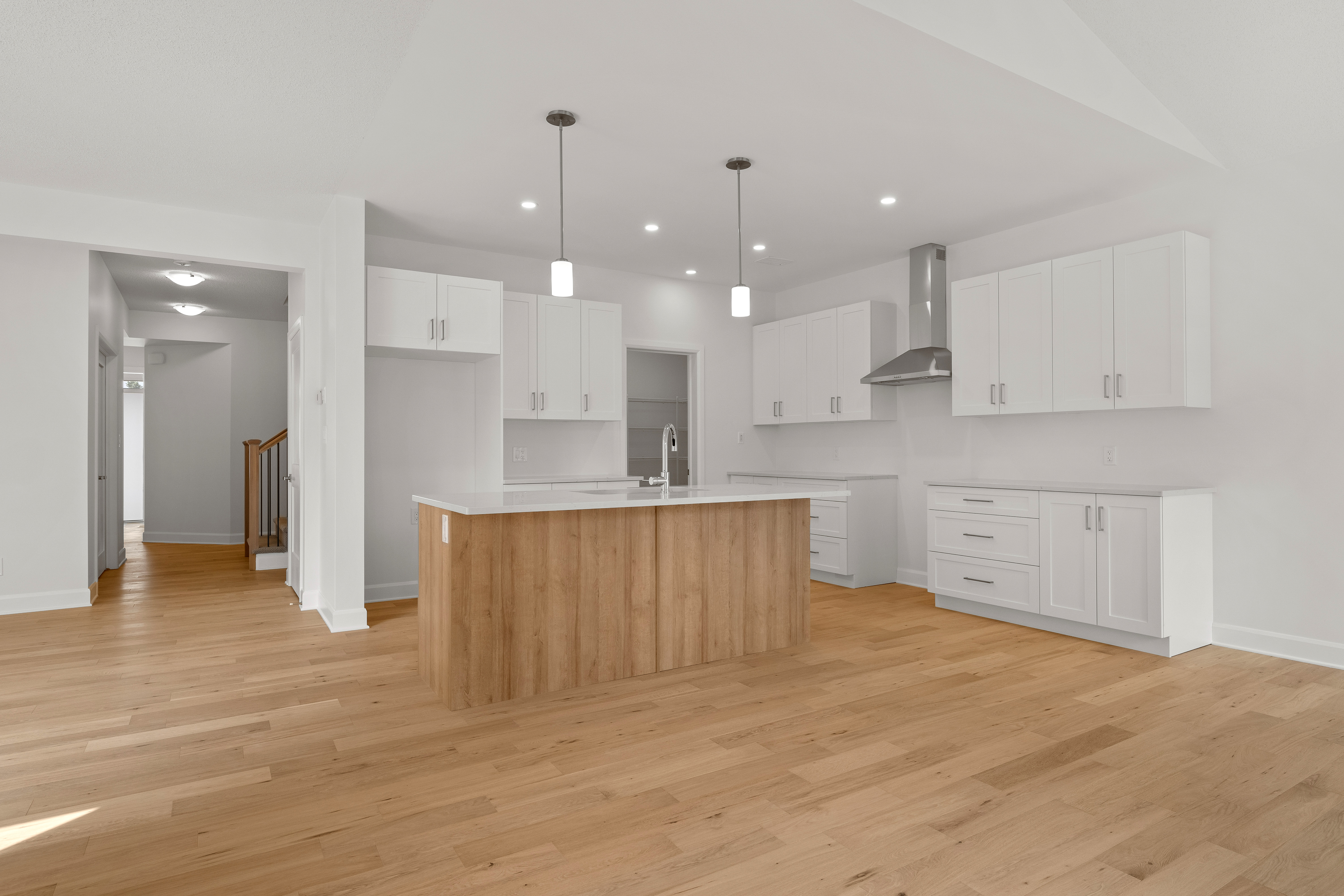 Open concept kitchen, living room and dining room