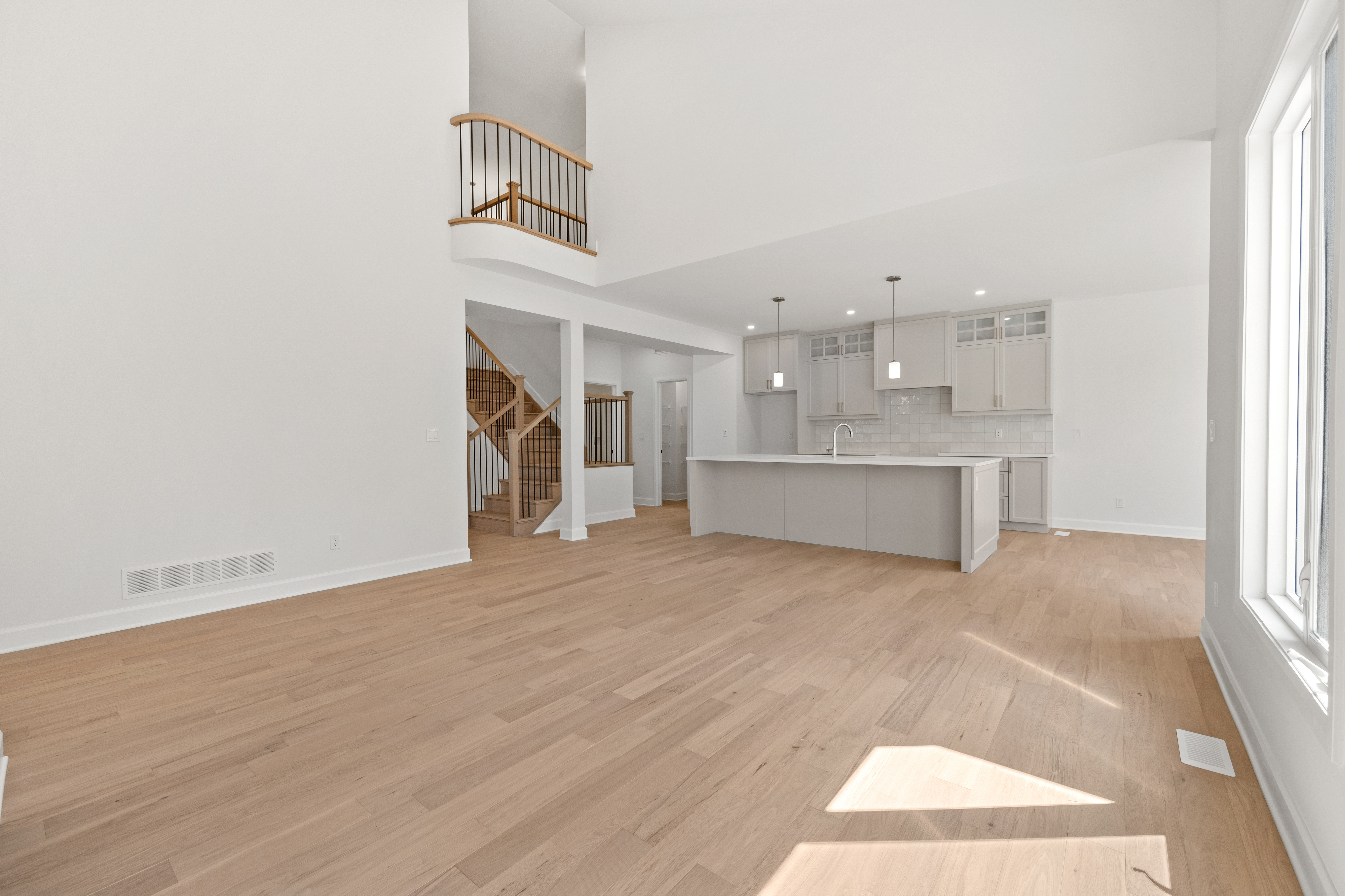 Open concept kitchen, living room