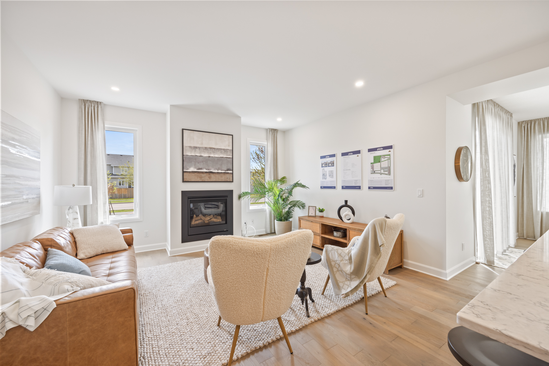 Open concept kitchen, living room, dining room