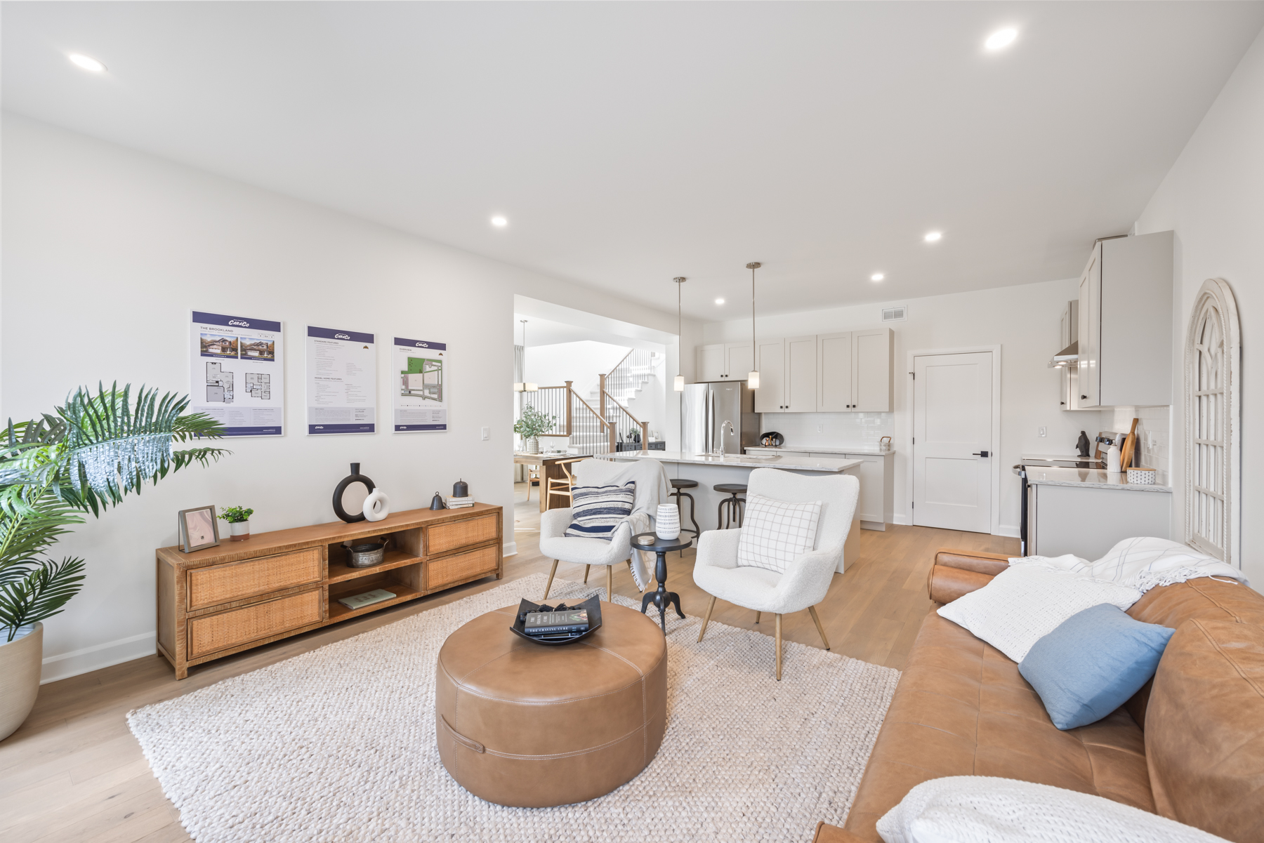 Open concept kitchen, living room, dining room