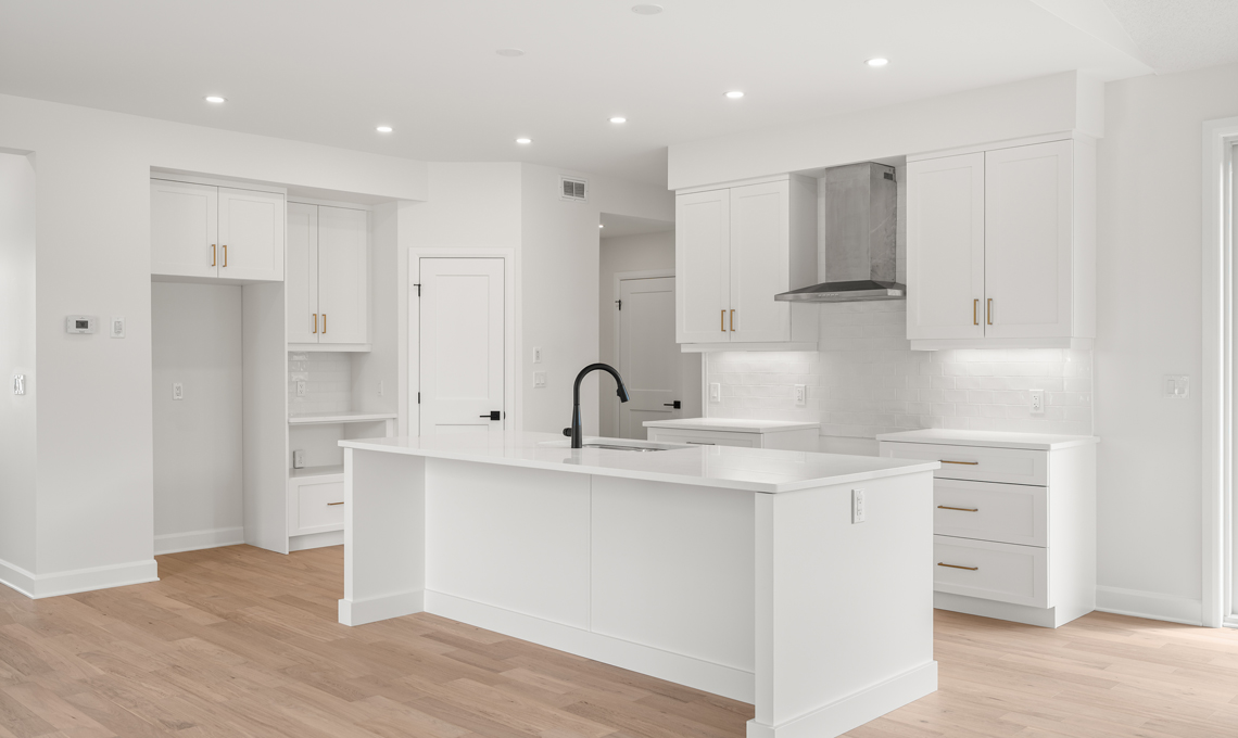 Open concept kitchen, living room and dining room