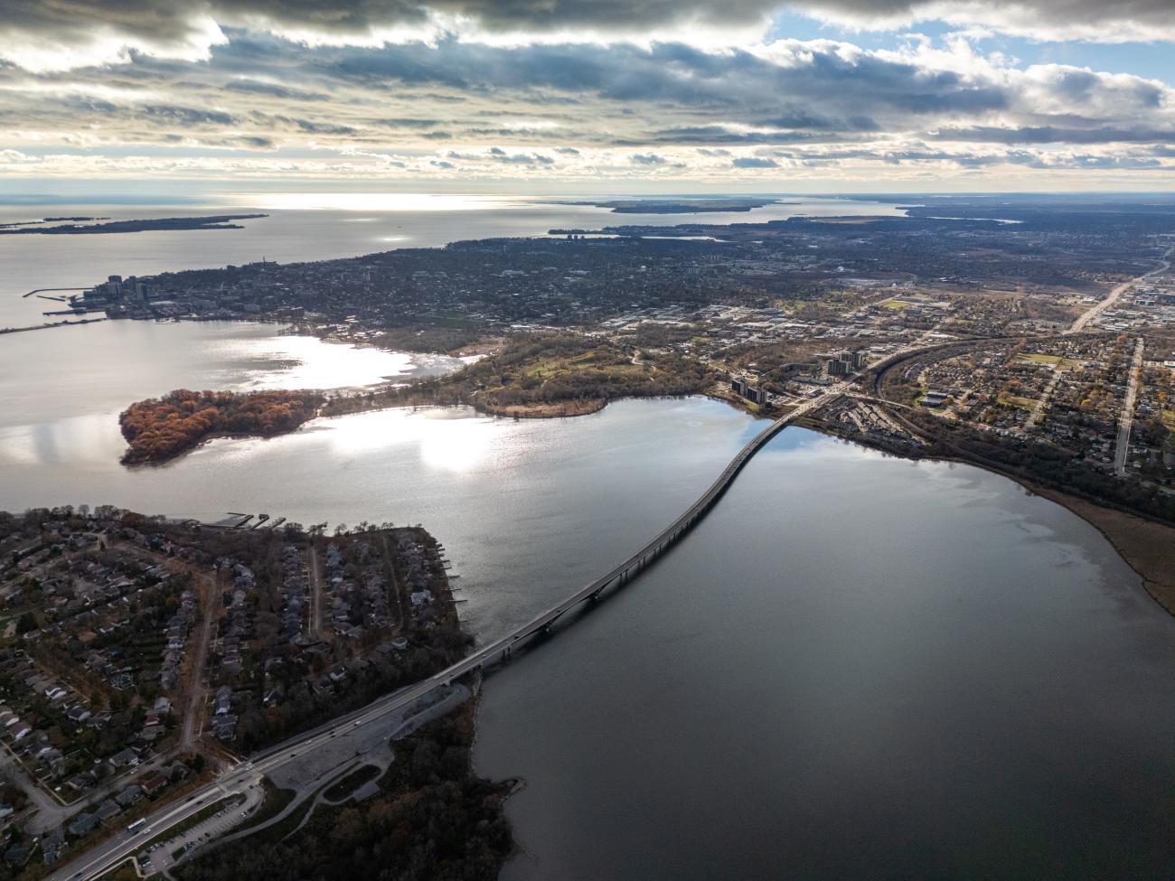 A primary corridor connecting east Kingston to the rest of the city across the Cataraqui River.