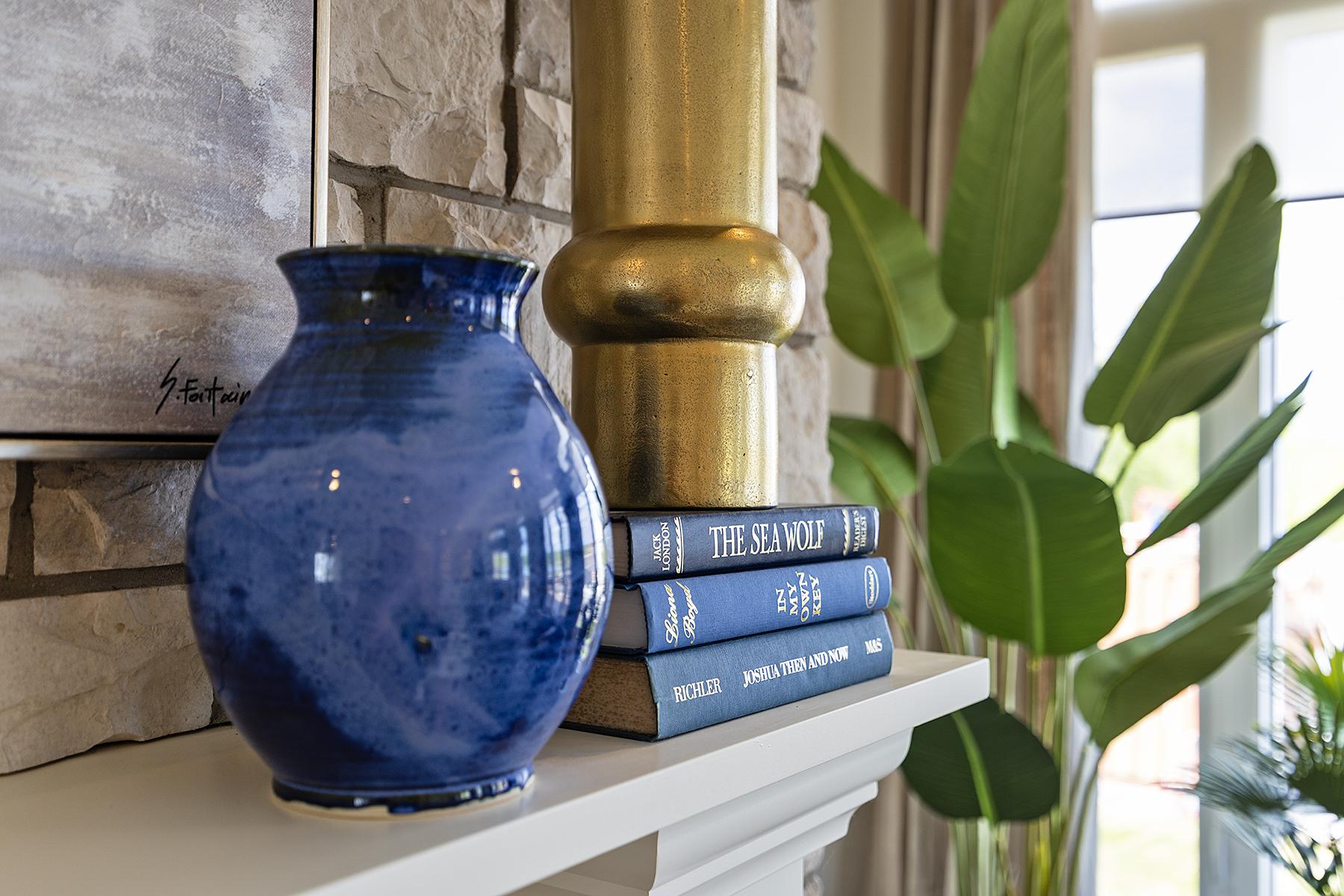 Pottery on mantlepiece